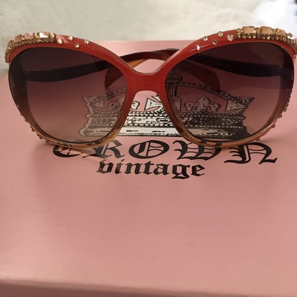 artisanally made Accessories - Embellished orange sunglasses